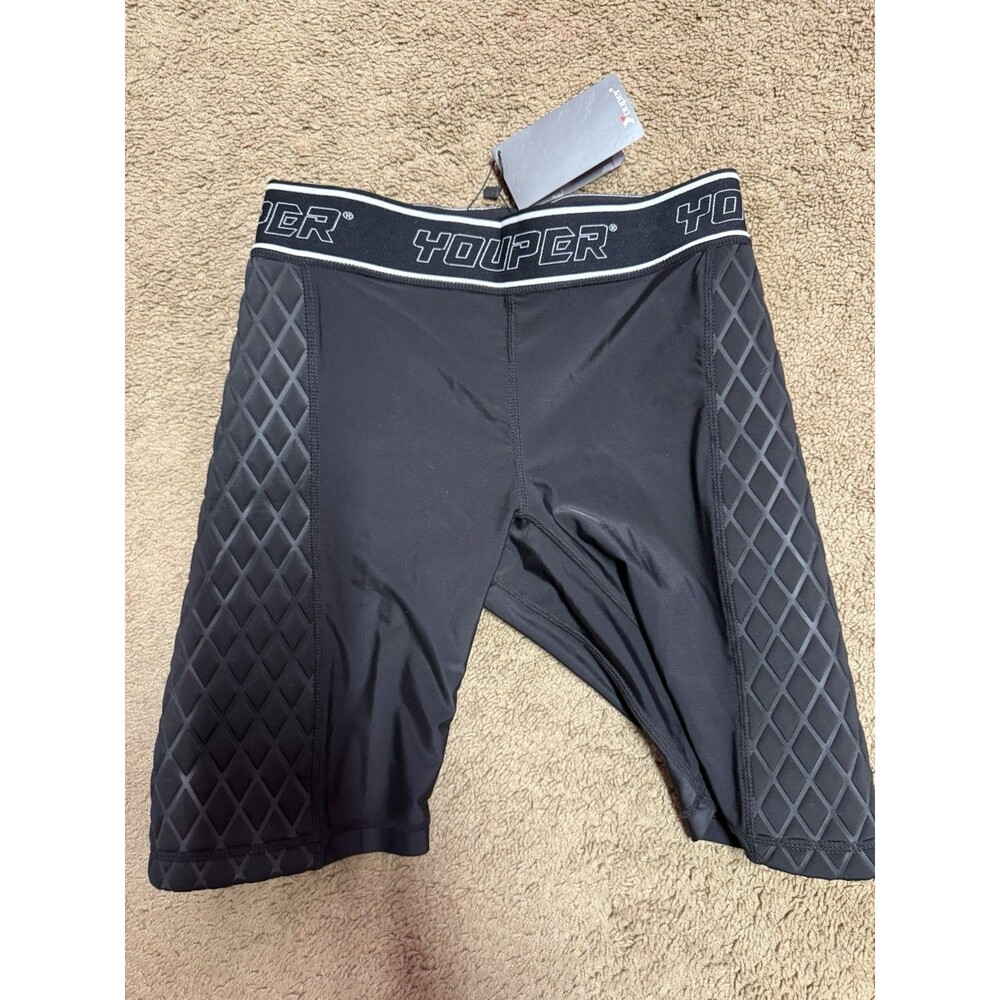 NWT YOUPER  Size M Medium Black Padded Sliding Athletic Compression Baseball